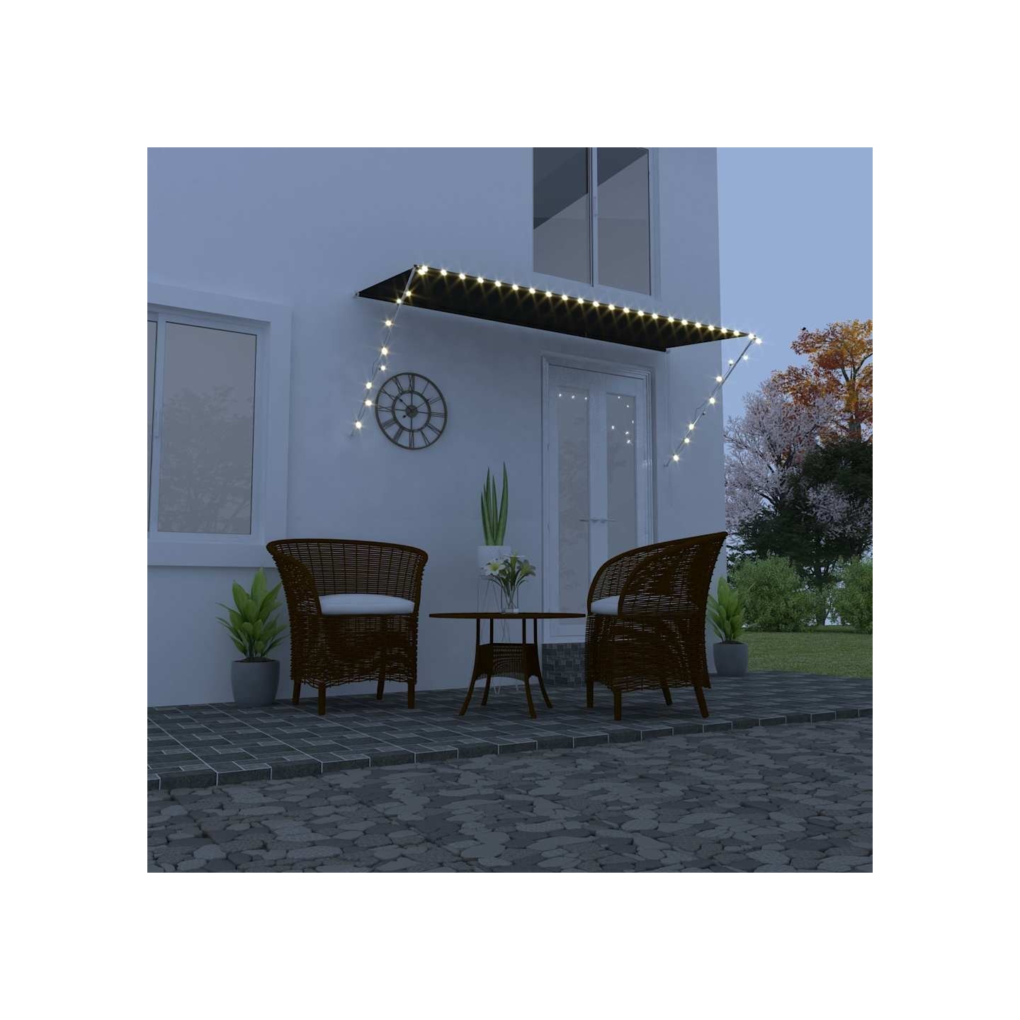 Auvent rétractable avec LED 300x150 cm Anthracite