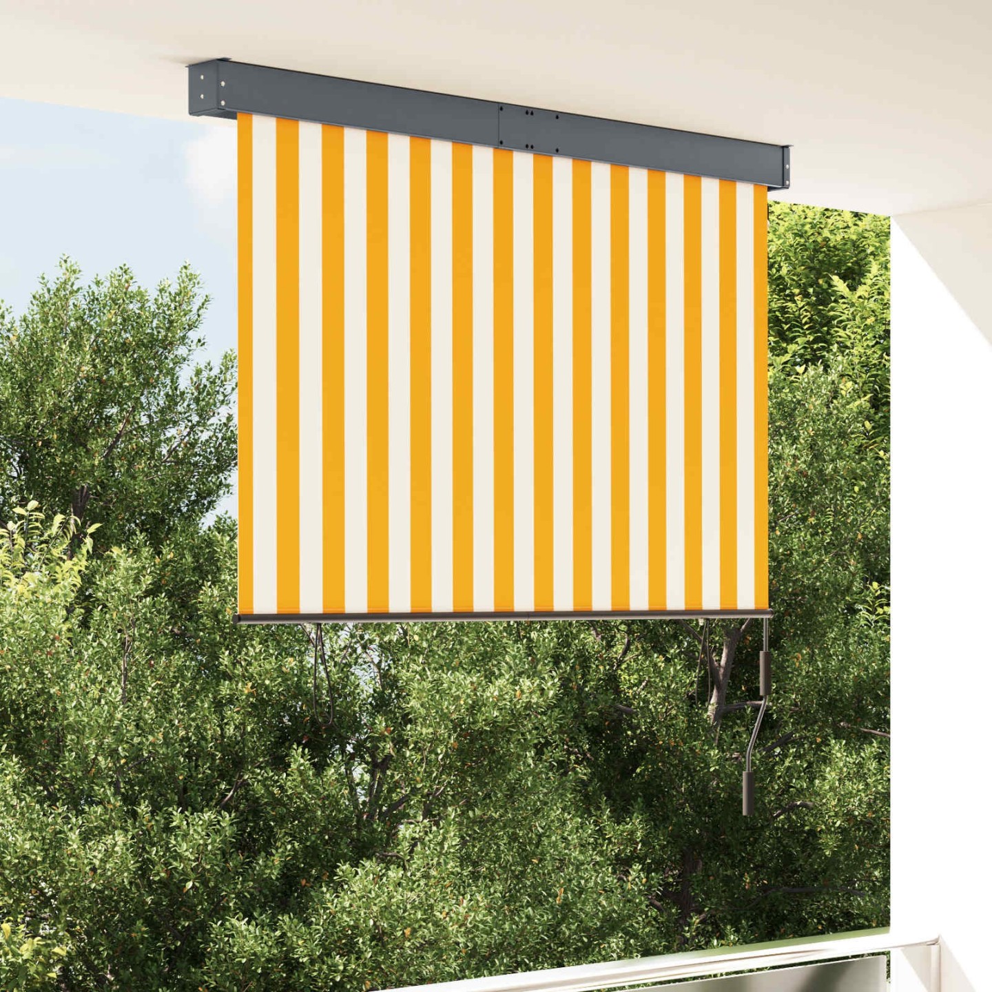 Store roulant d'extérieur 140x250 cm Blanc et orange