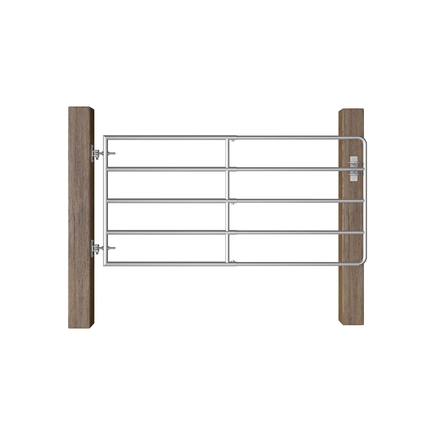 Portillon à 5 barres Acier (95-170)x90 cm Argenté