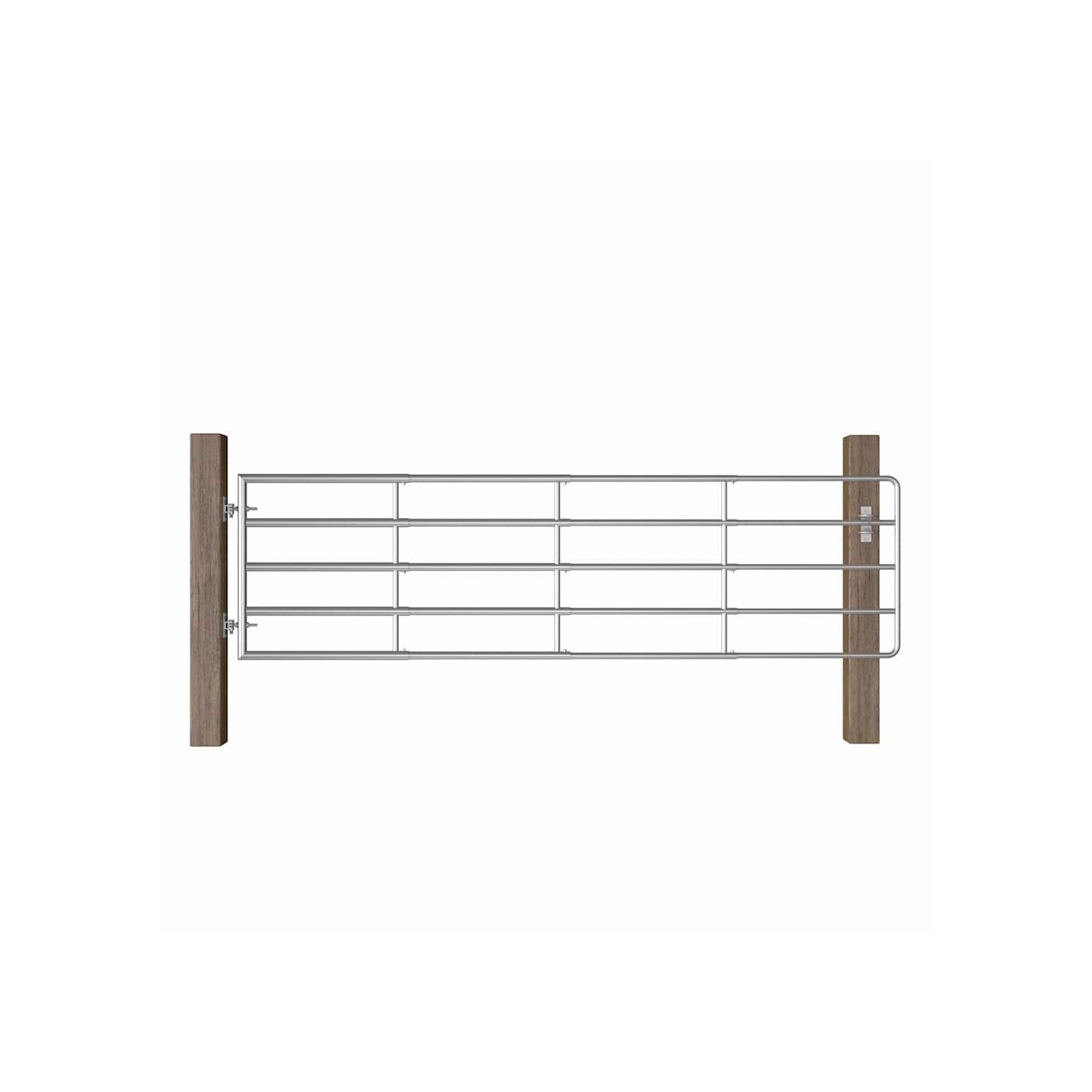 Portillon à 5 barres Acier (115-300)x90 cm Argenté