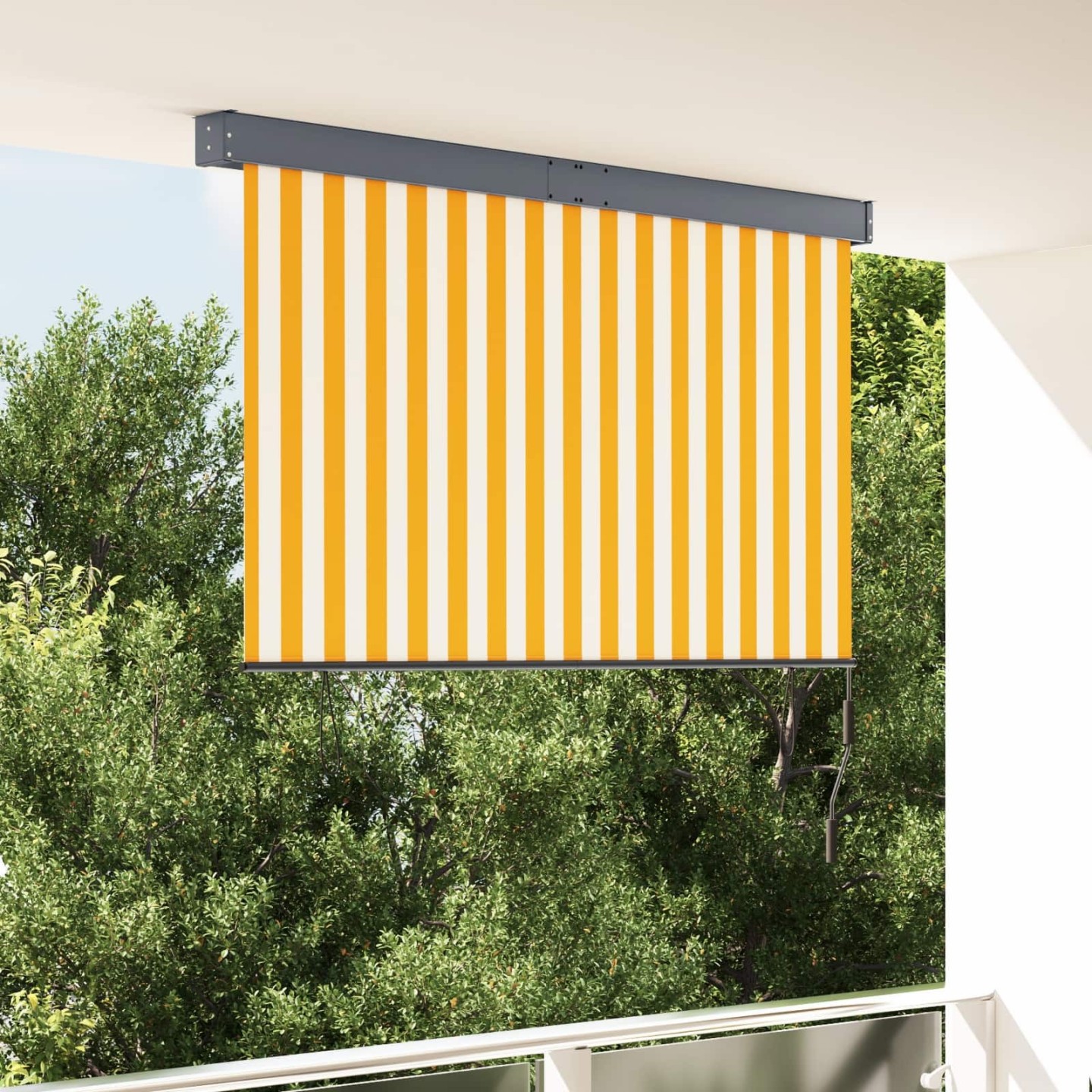 Store roulant d'extérieur 160x250 cm Blanc et orange