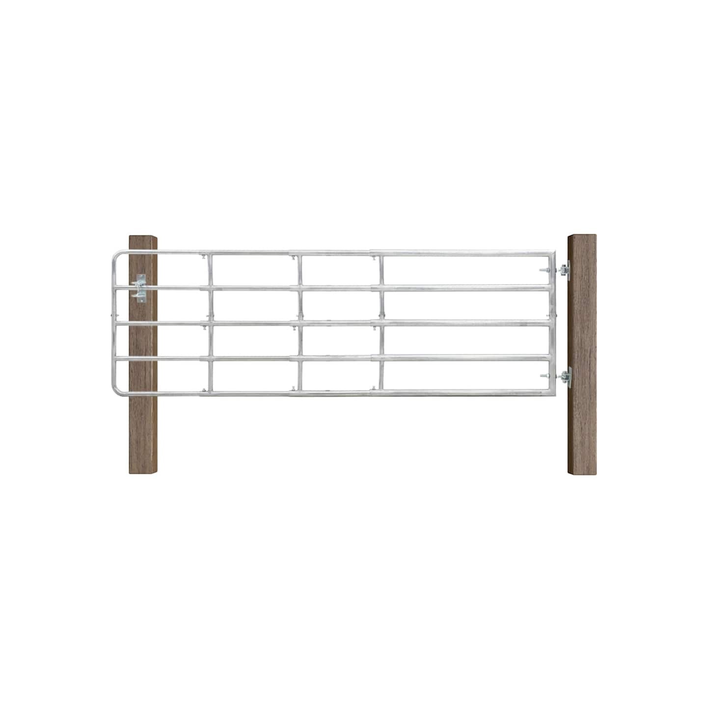 Portillon à 5 barres Acier (150-400)x90 cm Argenté