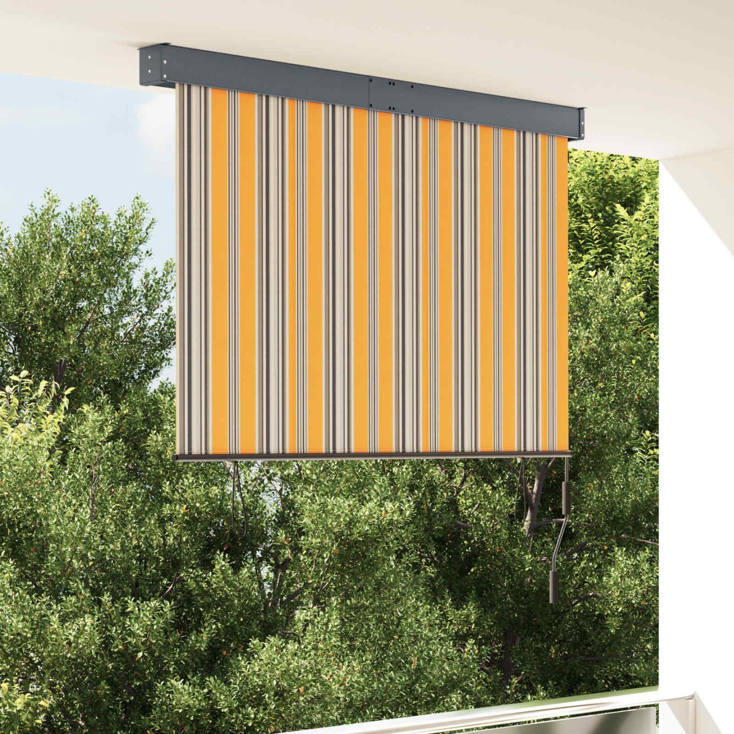 Store roulant d'extérieur 140x250 cm Jaune et bleu