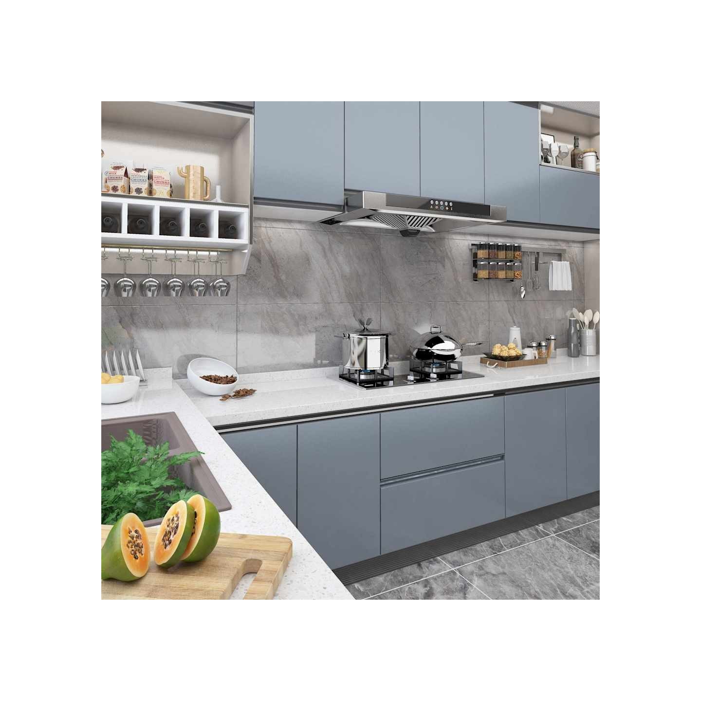 Film autoadhésif pour meubles Gris 500x90 cm PVC