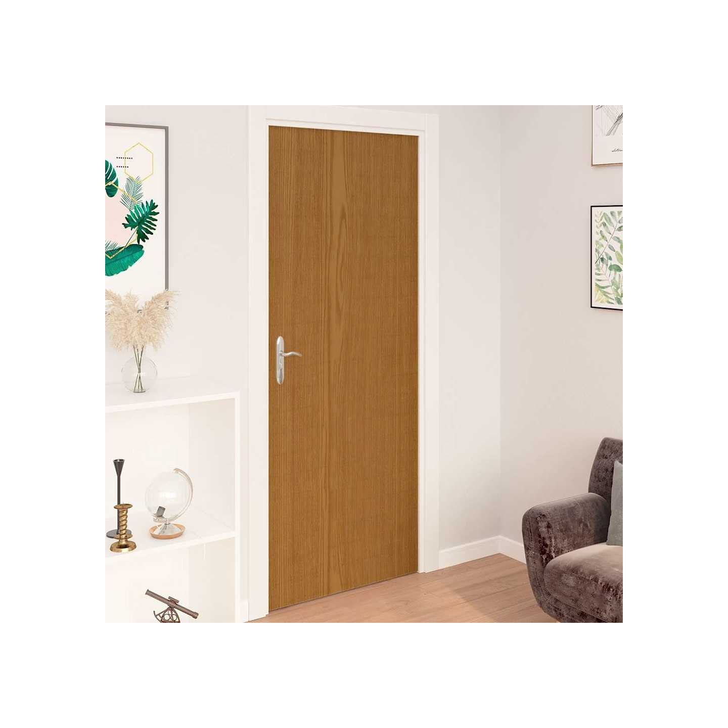 Films autoadhésifs pour portes 2 pcs Chêne clair 210x90 cm PVC