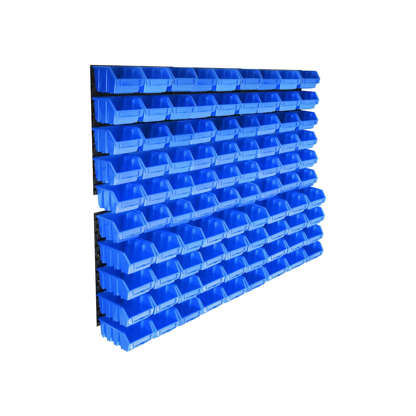 Kit de bacs de stockage avec panneaux muraux 96 pcs Bleu