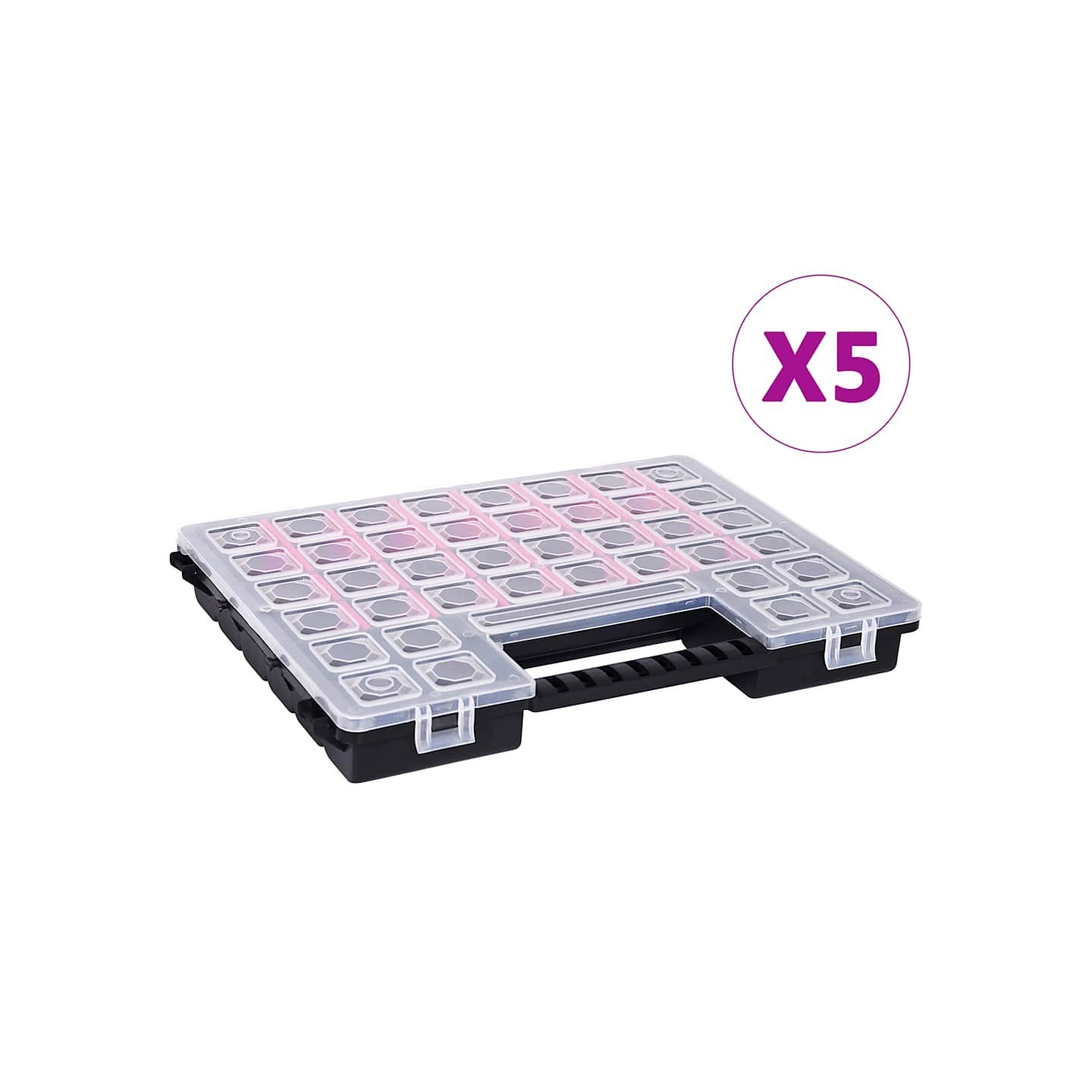 Boîtes d'assortiment 5 pcs 385x283x50 mm Plastique