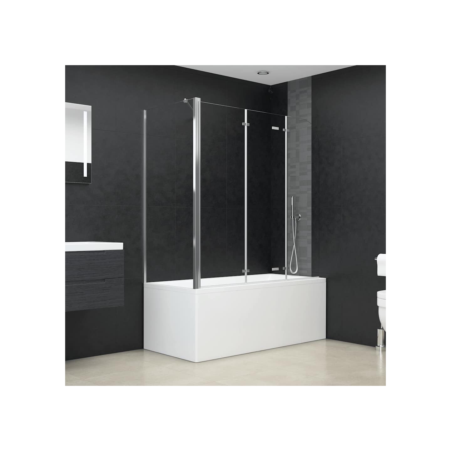 Enclos de bain 120x69x130 cm Verre trempé Transparent