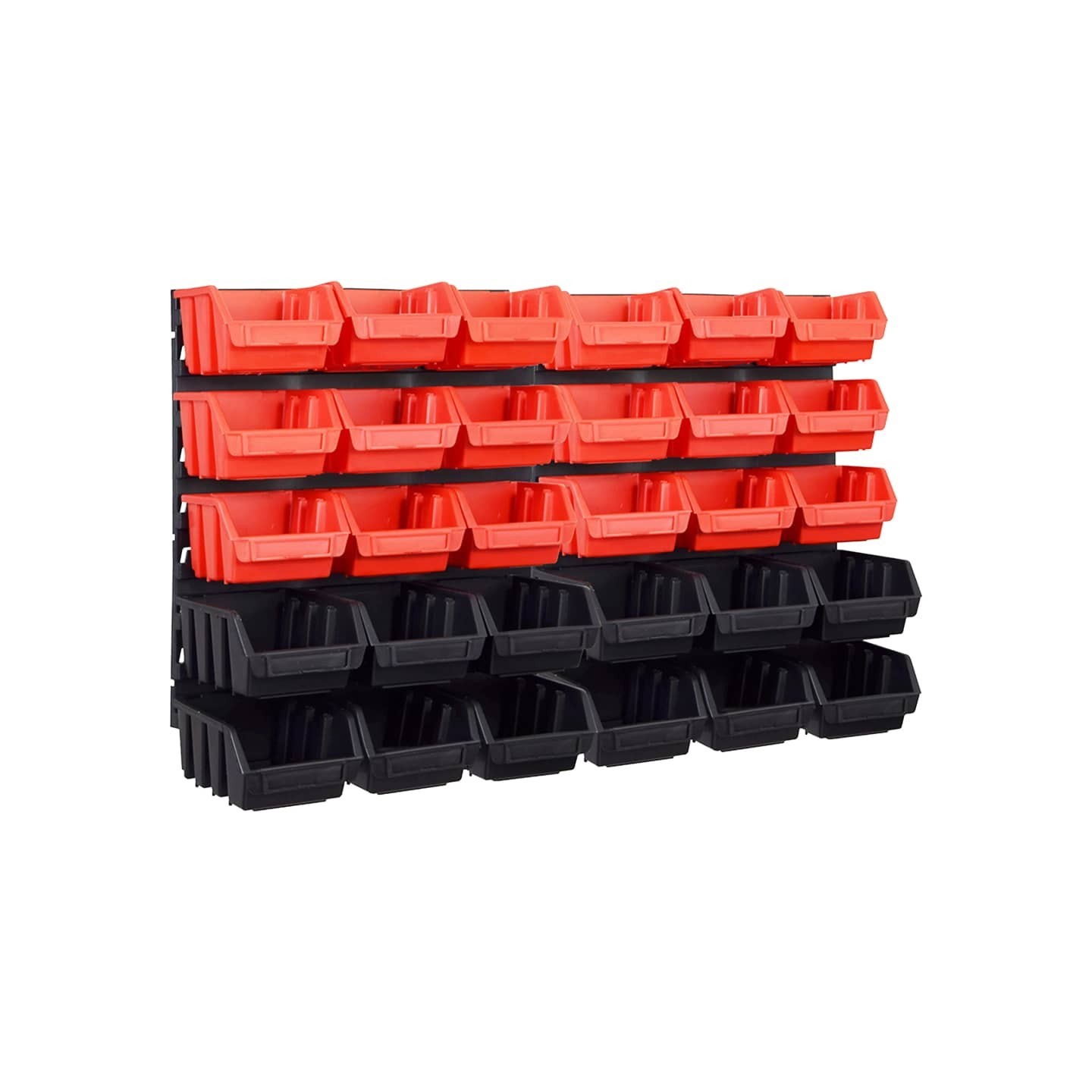 Kit de bacs de stockage et panneaux muraux 32 pcs rouge et noir
