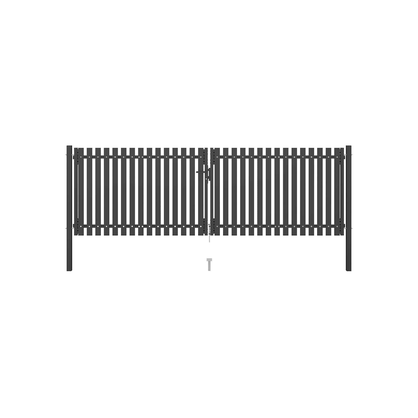 Portail de jardin en acier 400x100 cm anthracite