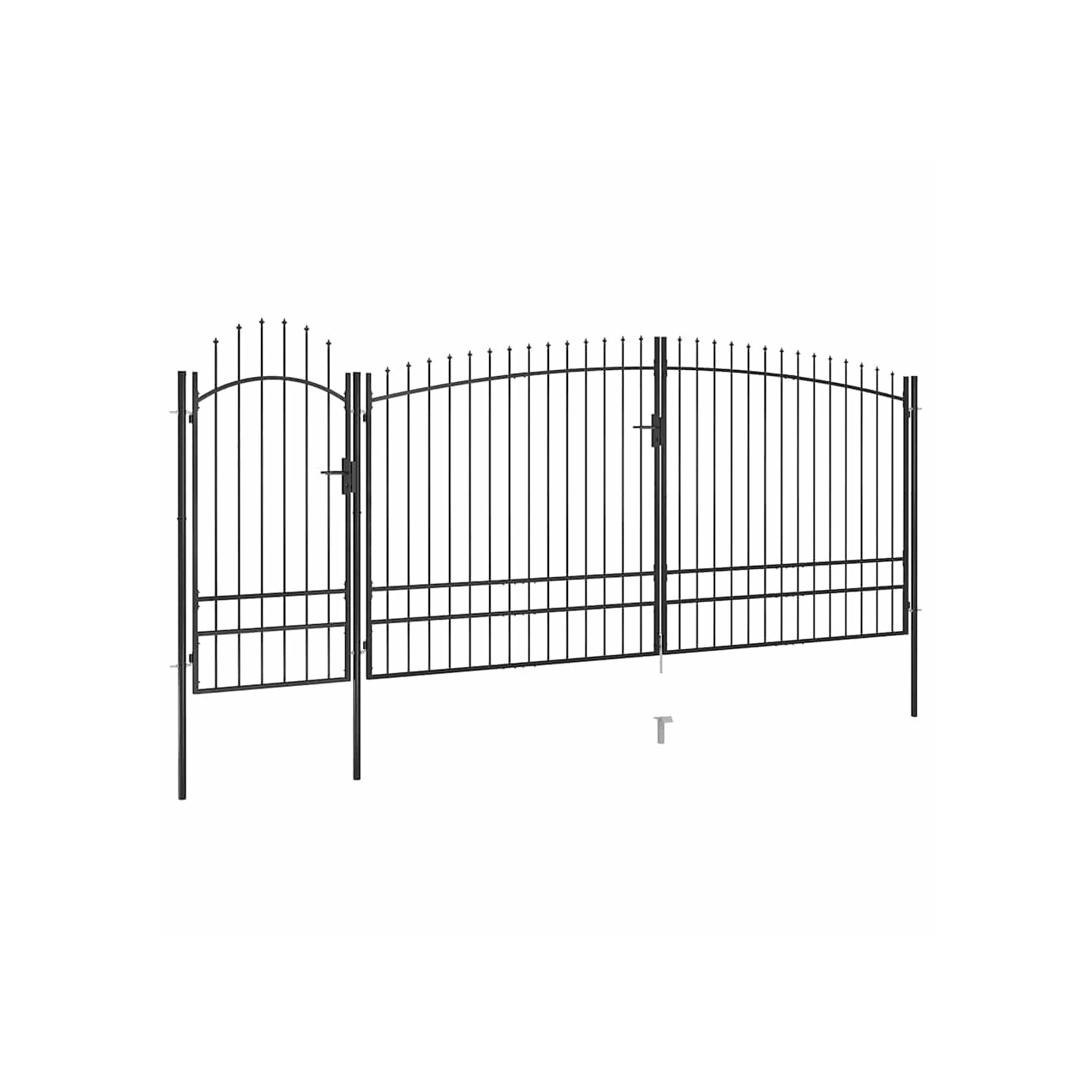 Portail de jardin Woerden avec pointe de lance 5x1,95 m noir