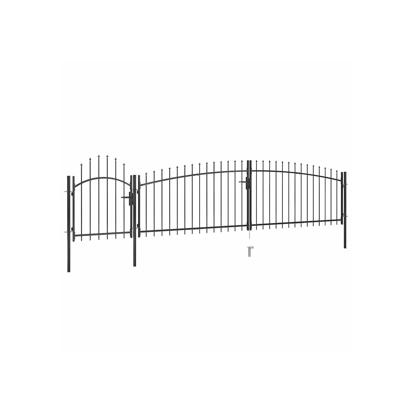 Portail de jardin Woerden avec pointe en forme de lance 5 x 1 m noir