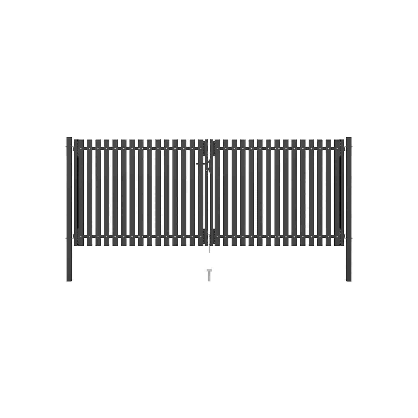 Portail de jardin en acier 400 x 125 cm anthracite