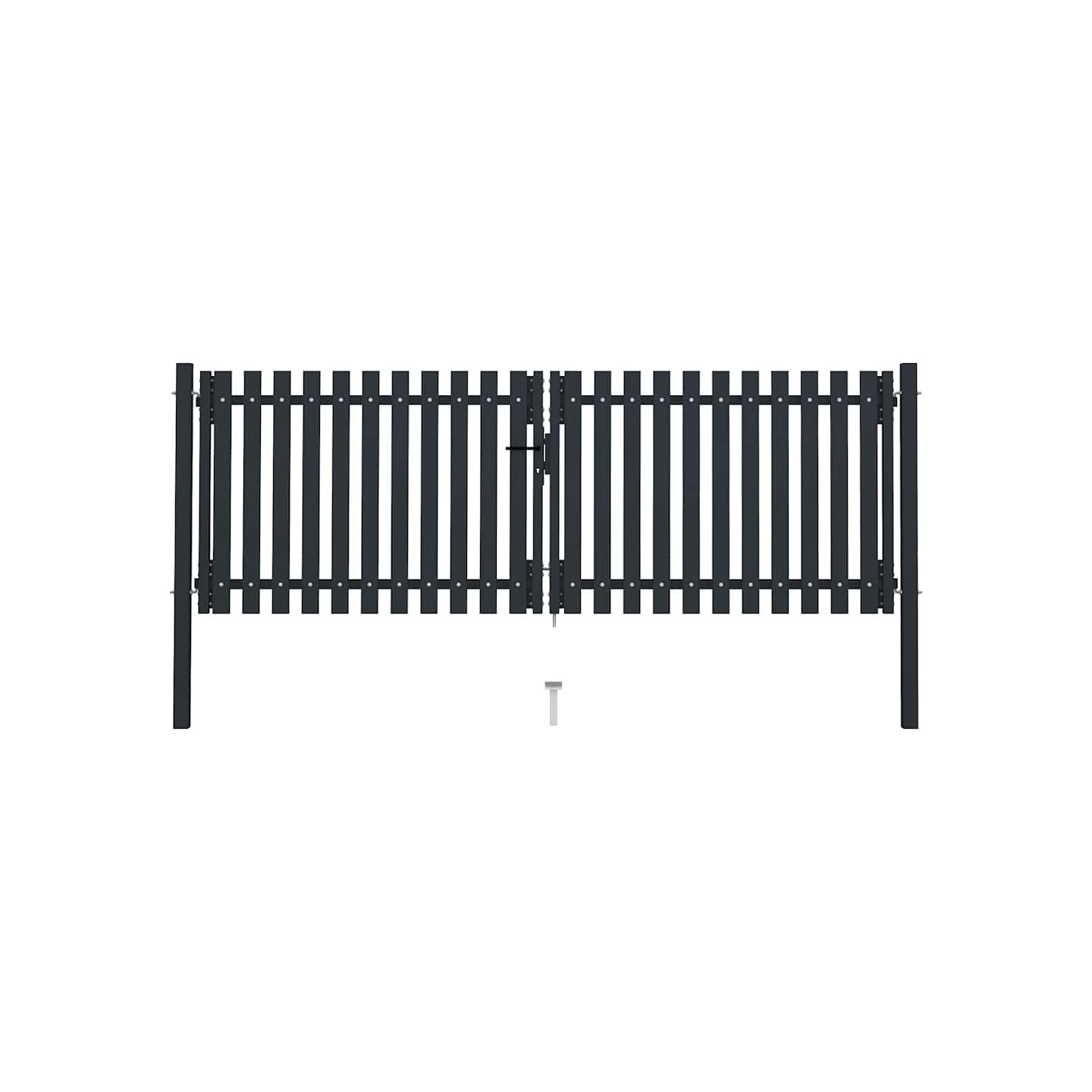 Portail double en acier 300x100 cm anthracite
