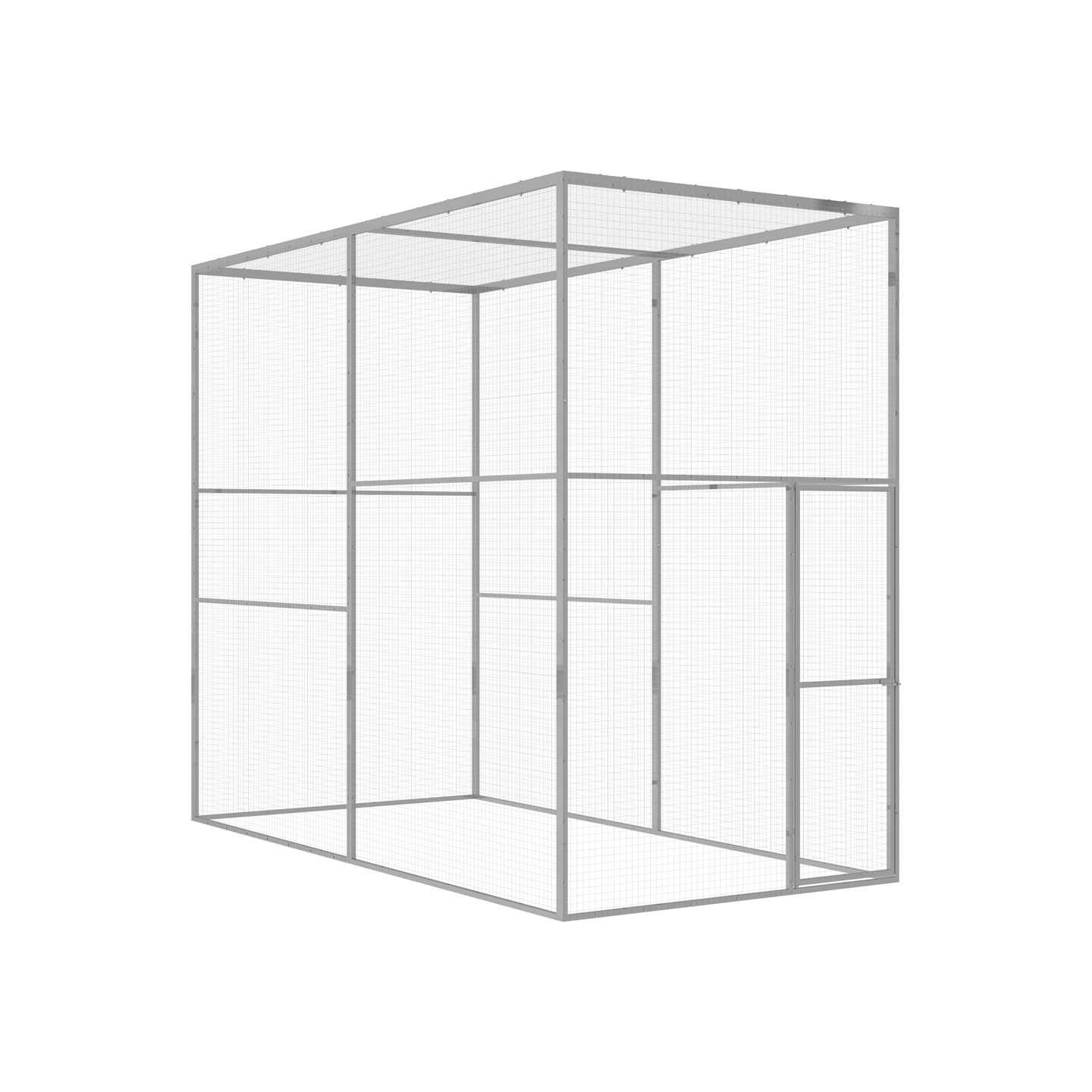 Cage pour chat 3x1,5x2,5 m Acier galvanisé