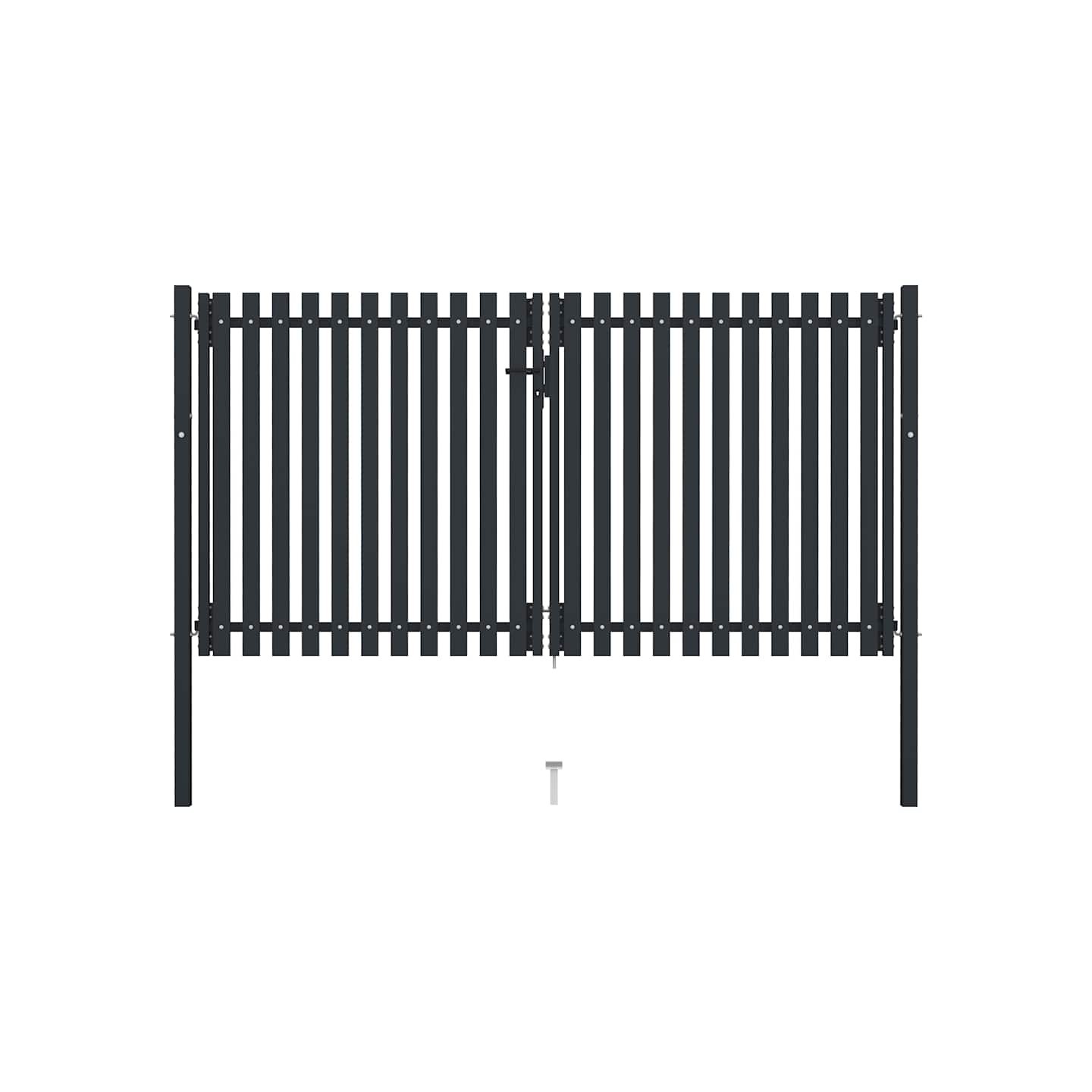 Portail double en acier 300x150 cm anthracite