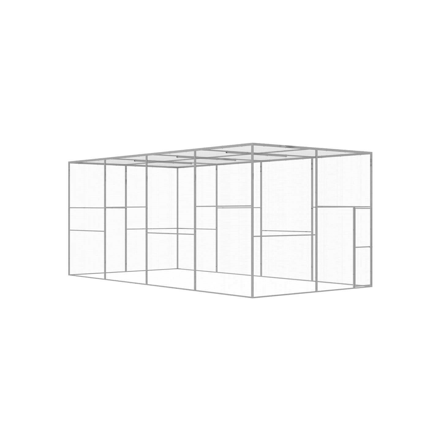 Cage pour chat 6x3x2,5 m Acier galvanisé