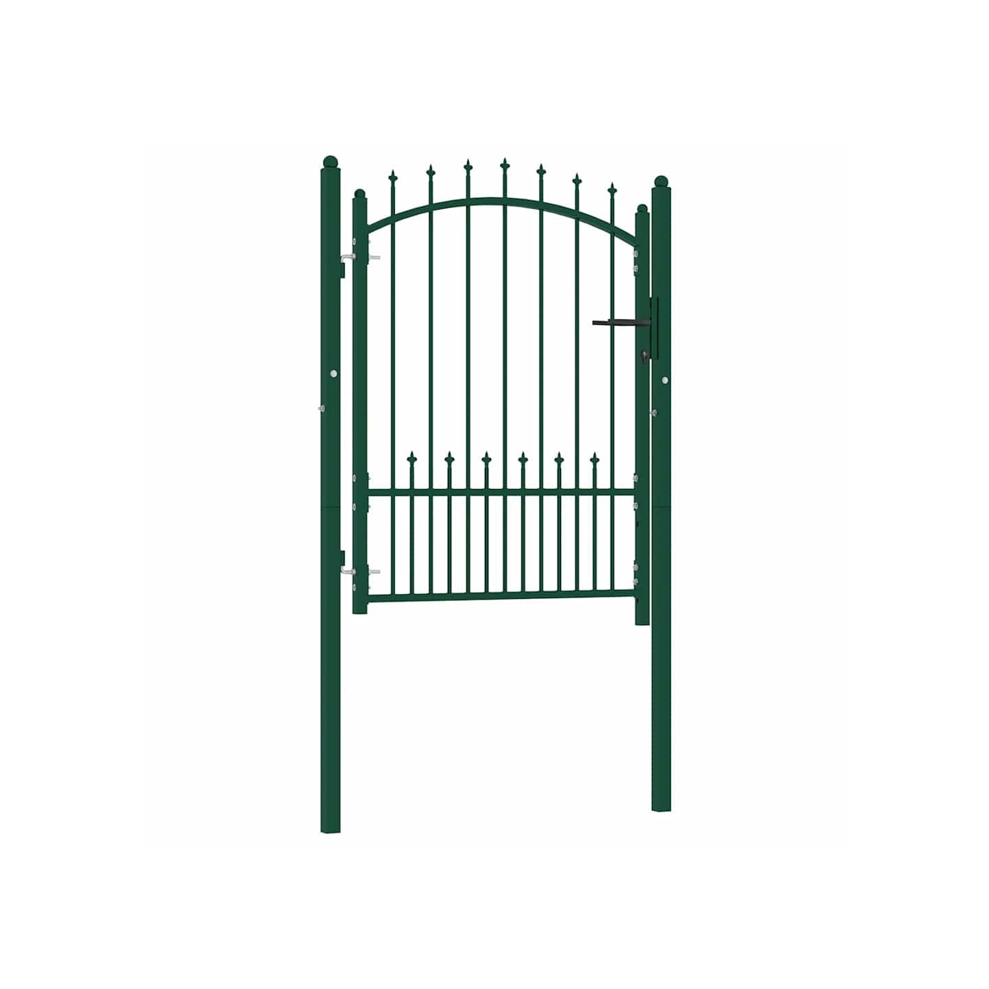 Portail de clôture EMMEN avec pointes en acier 104 x 109,5 cm vert
