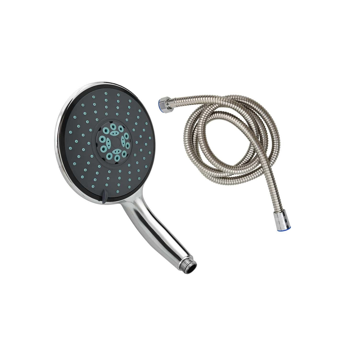 Pomme de douche multifonctionnelle à main et tuyau 1,5 m Chrome