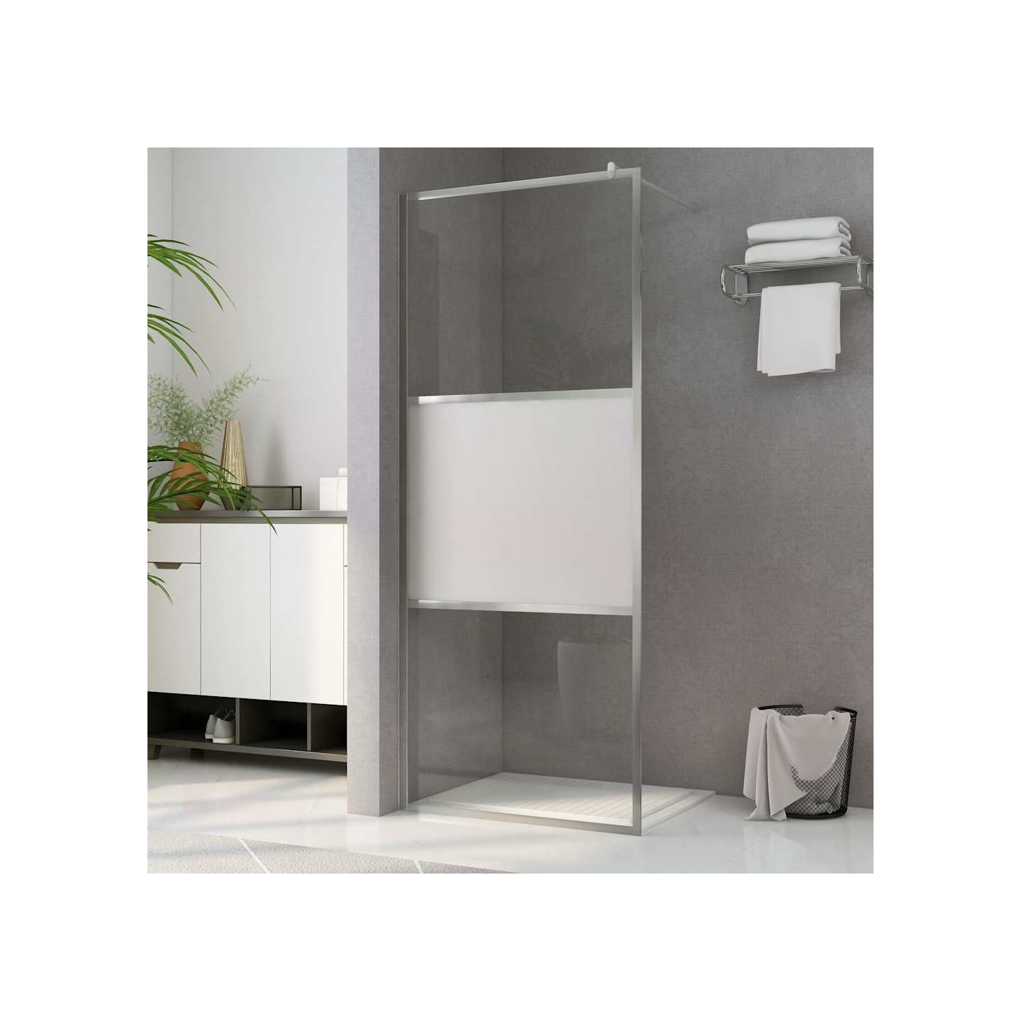 Paroi de douche à l'italienne à verre ESG demi-dépoli 90x195 cm