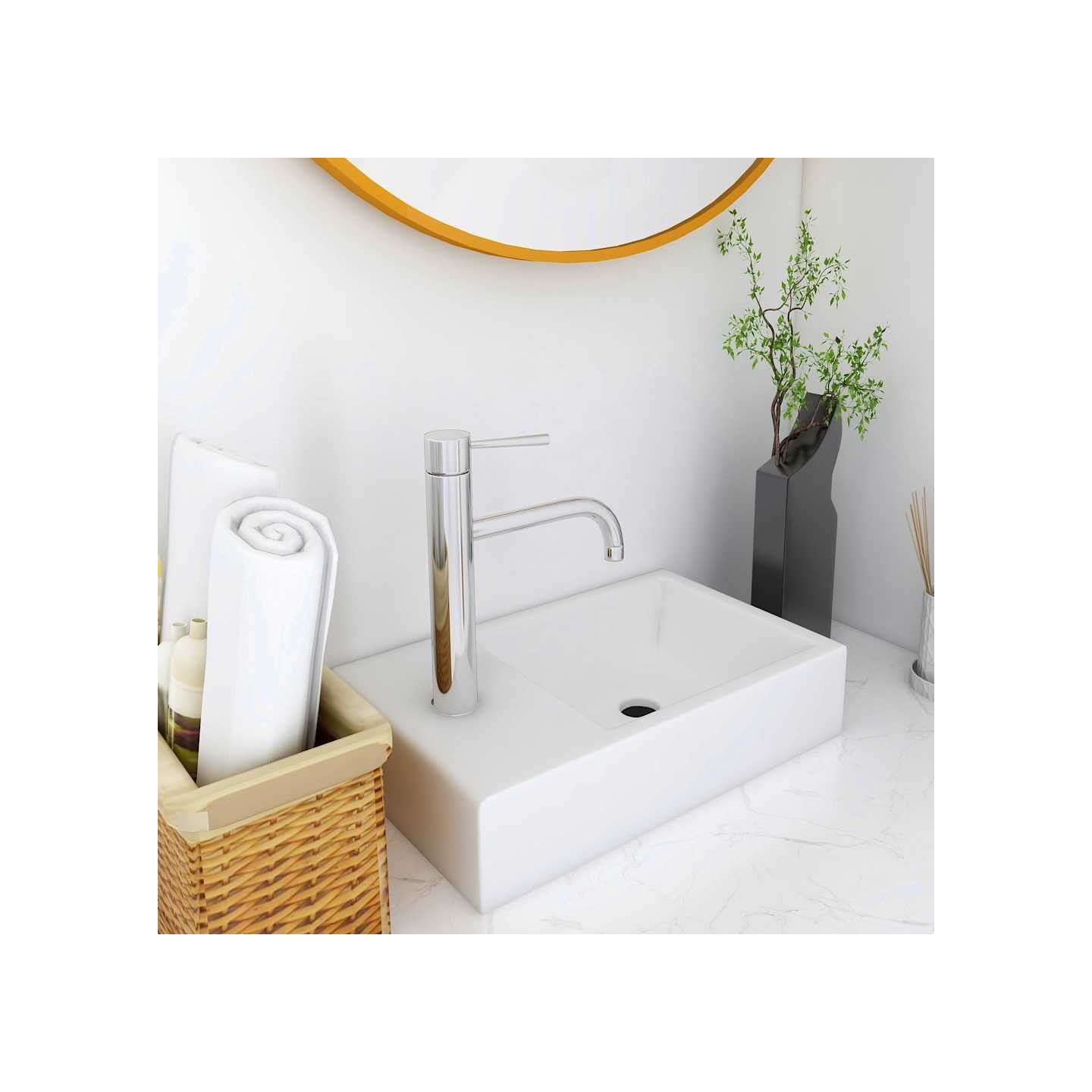 Lavabo 400x220x90 mm SMC Blanc