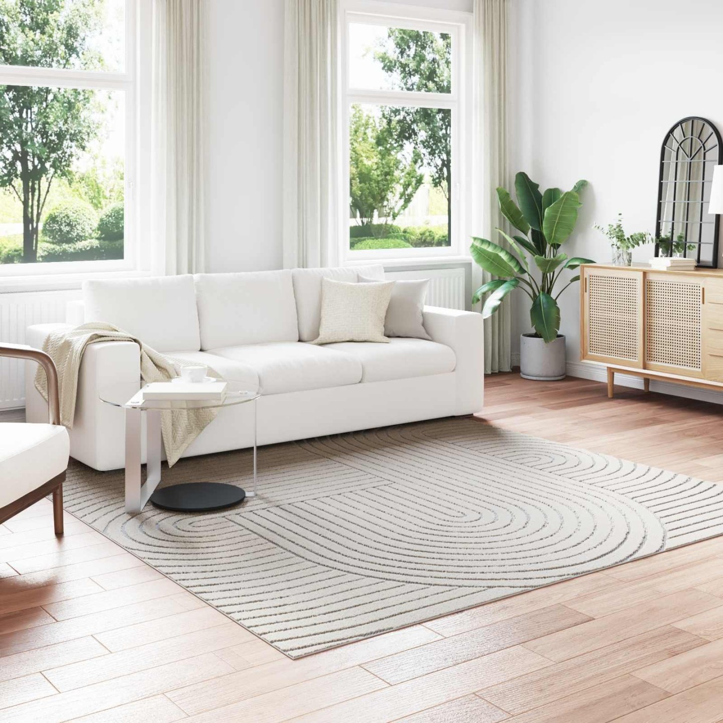 Tapis d'intérieur et d'extérieur PALMERAS Crème 240 x 240 cm