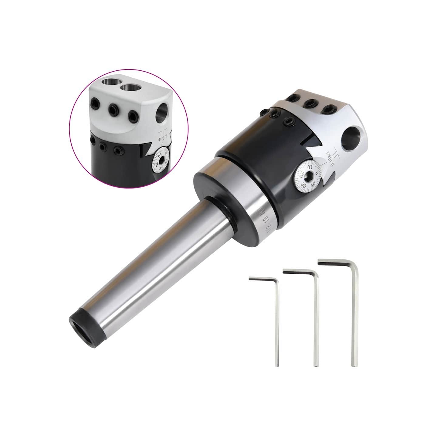 F1-12 Tête d'alésage 50 mm tige MT3-M12 pour tour