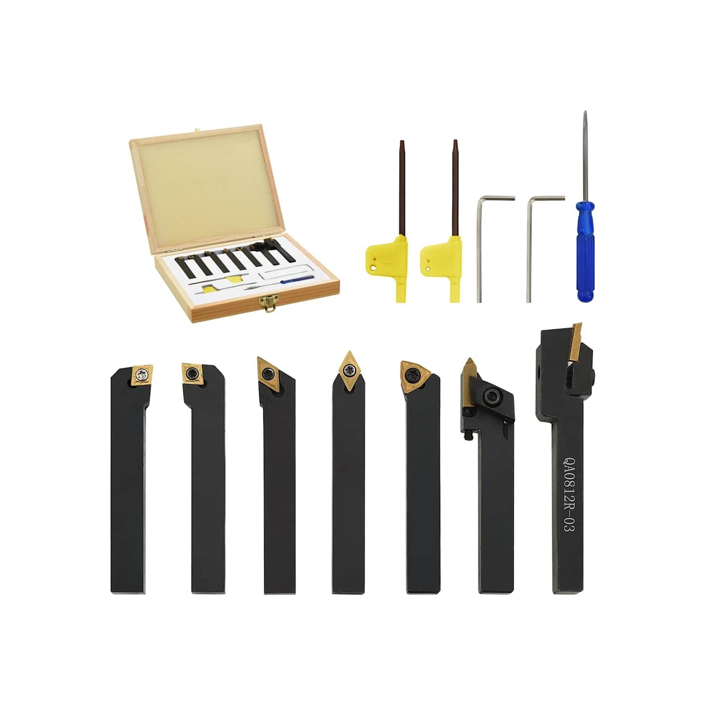 Jeu d’outils de tournage indexables 12 pcs 8x8 mm 70 mm