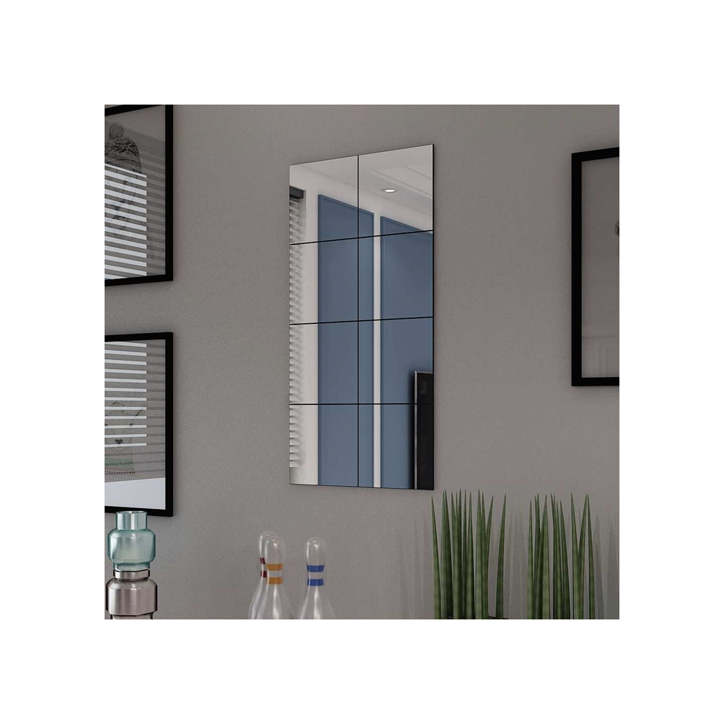 Carreaux de miroir sans cadre 8 pcs 20,5 cm