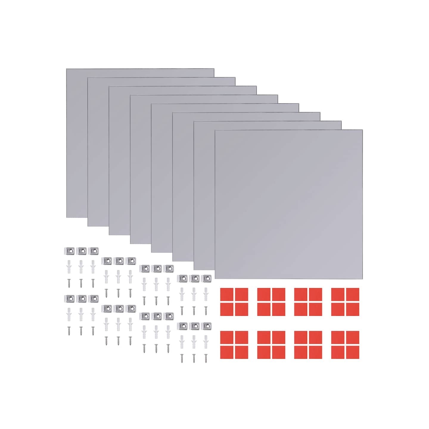 Carreaux de miroir sans cadre 8 pcs 20,5 cm
