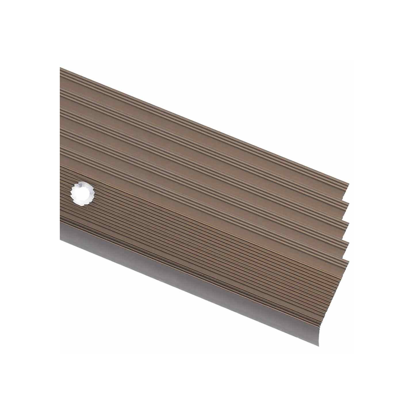 Nez de marche Forme en L 5 pcs Aluminium 100 cm Marron