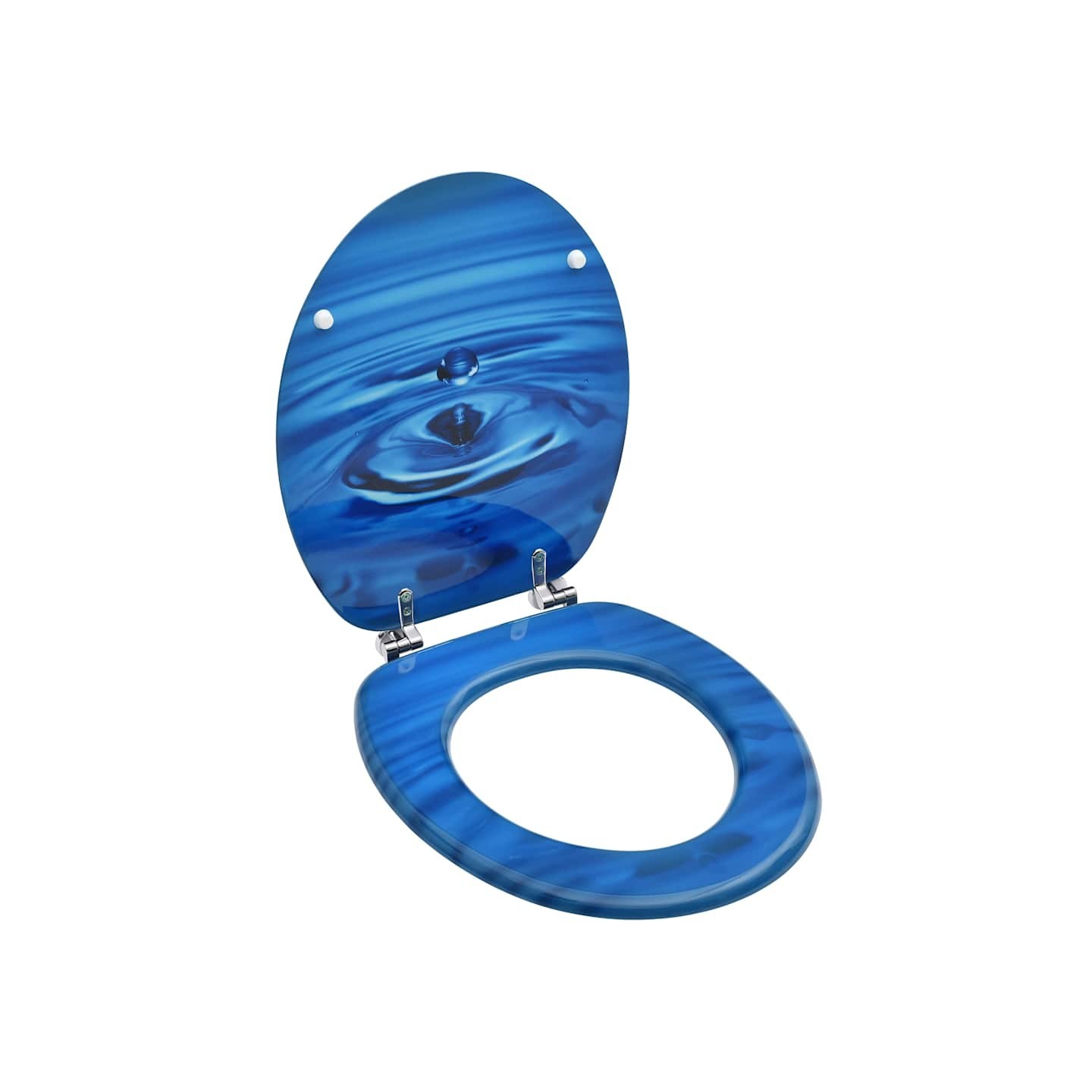 Siège de toilette avec couvercle MDF Bleu Gouttes d'eau