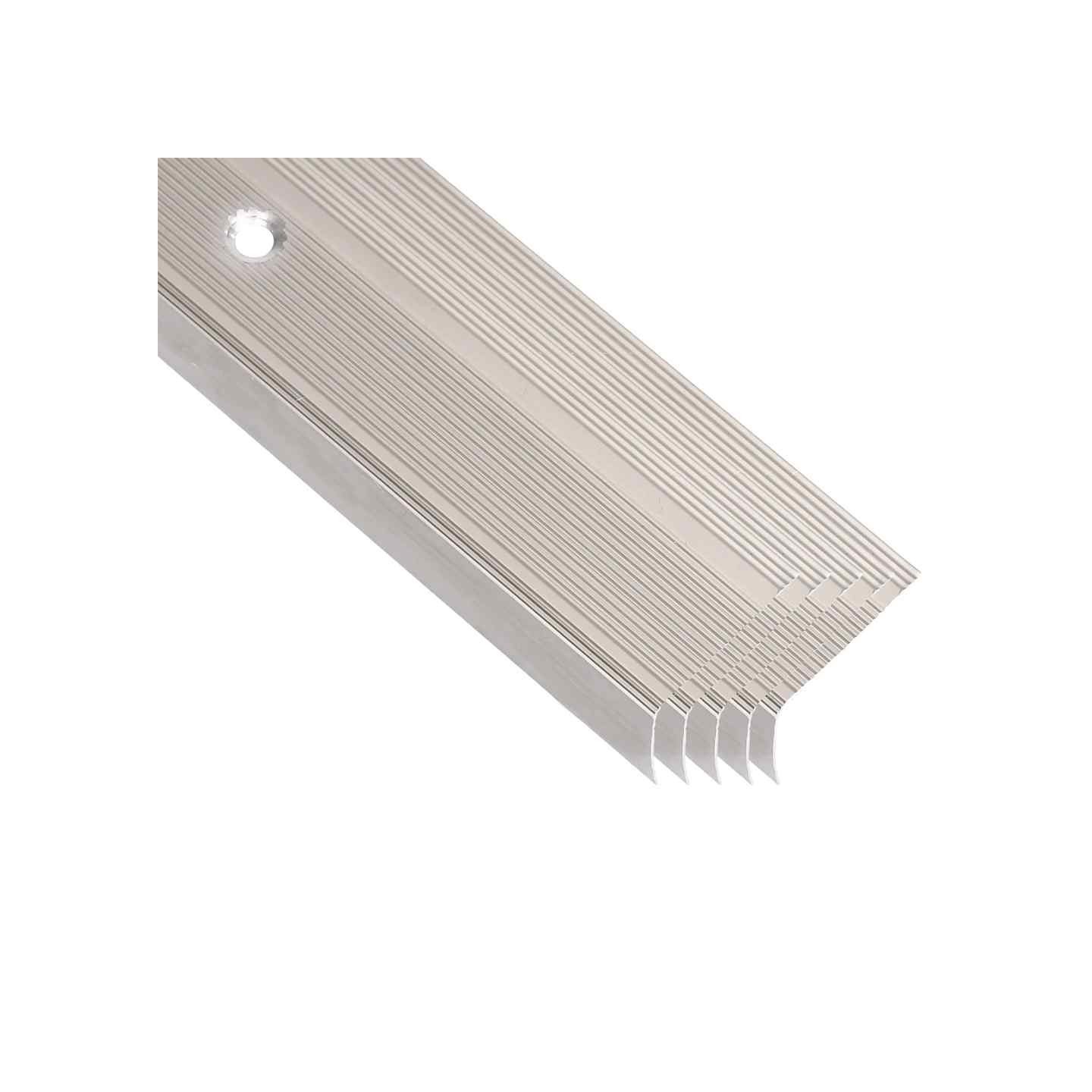 Nez de marche forme en L 5 pcs aluminium 100cm champagne