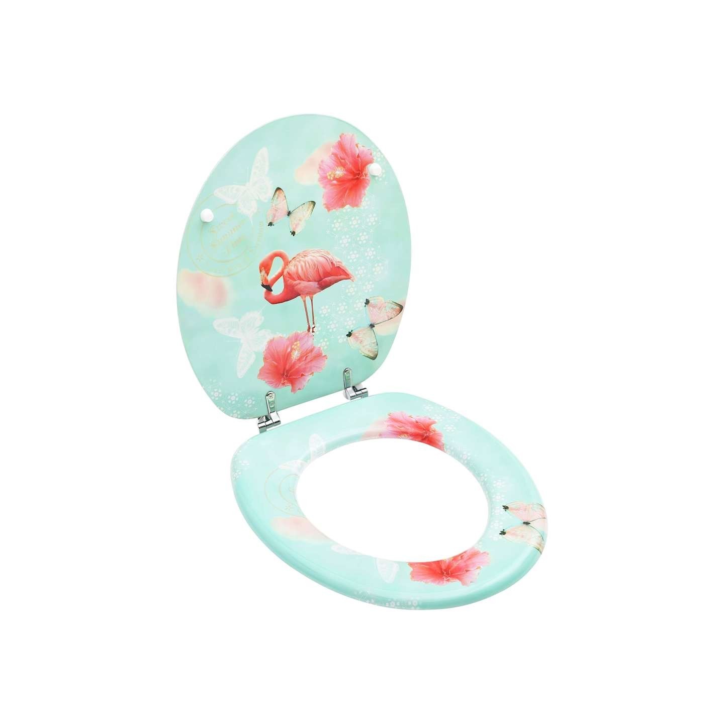 Siège de toilette avec couvercle MDF Design de flamant