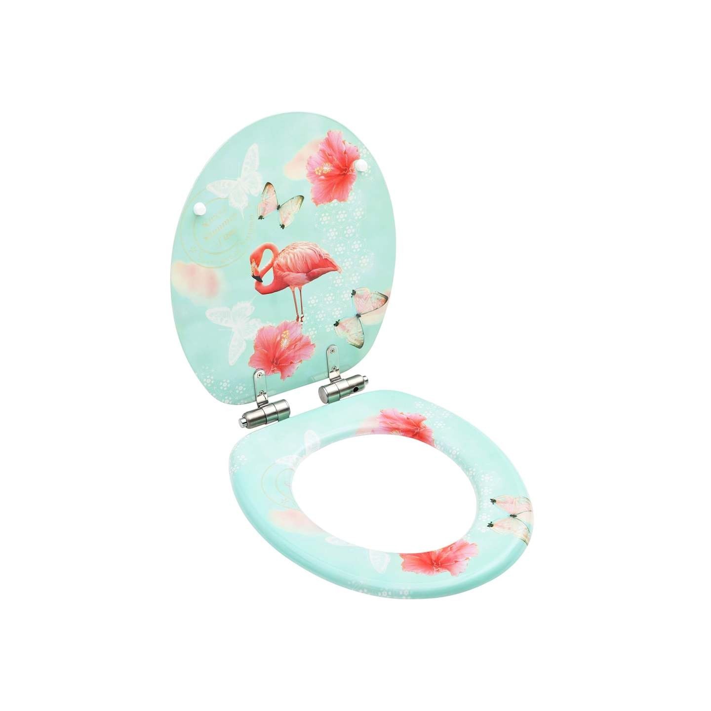 Siège WC Couvercle à fermeture en douceur MDF Flamant rose