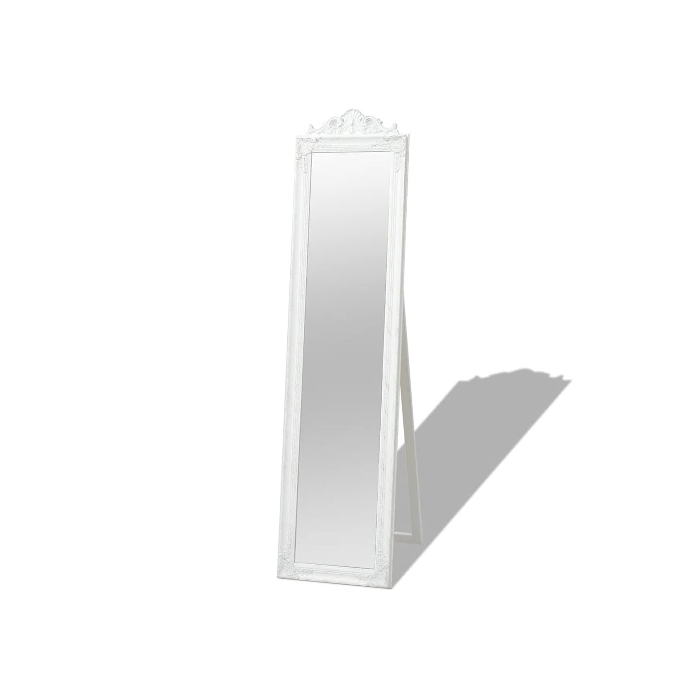 Miroir sur pied Style baroque 160x40 cm Blanc