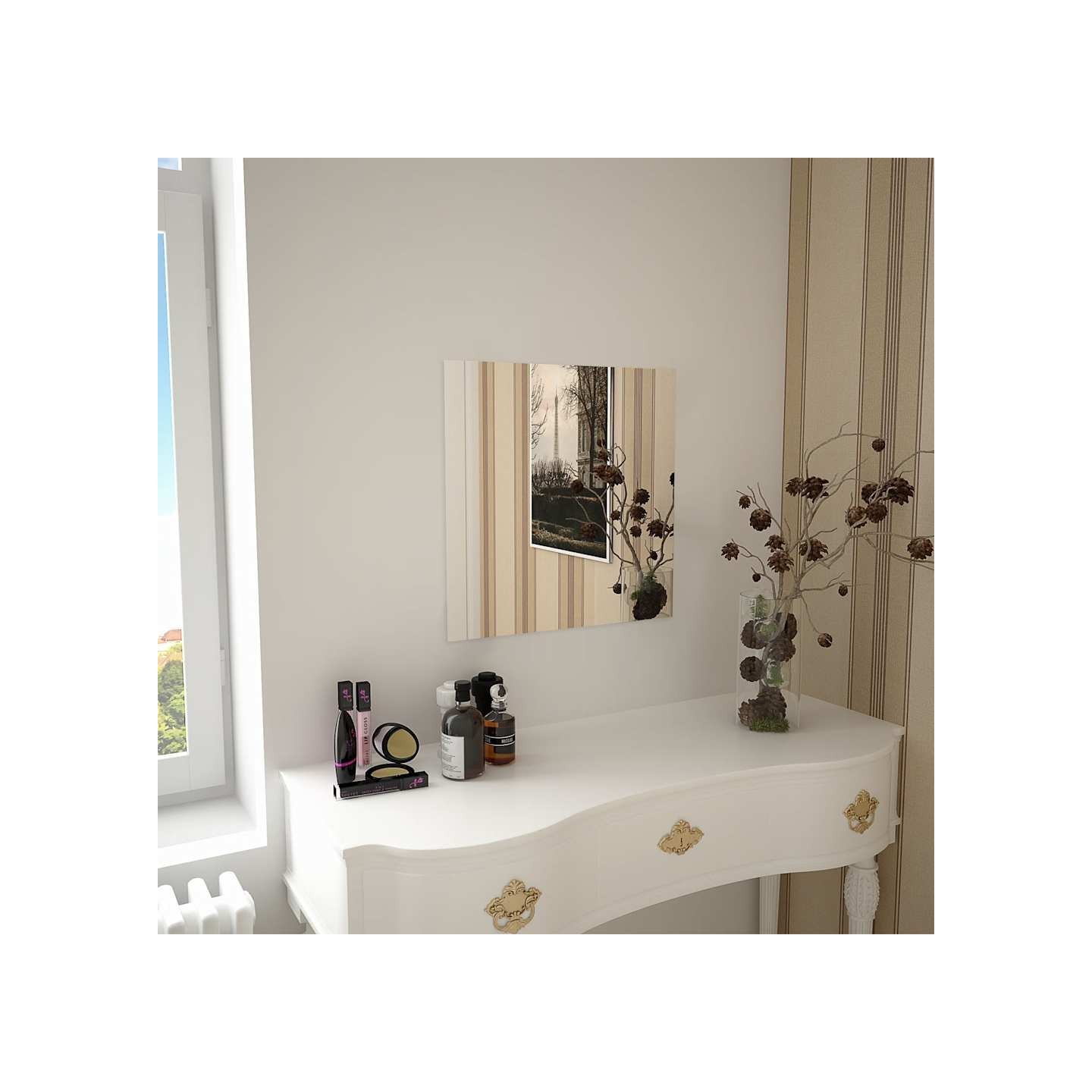 Miroir mural carré 50 x 50 cm Verre
