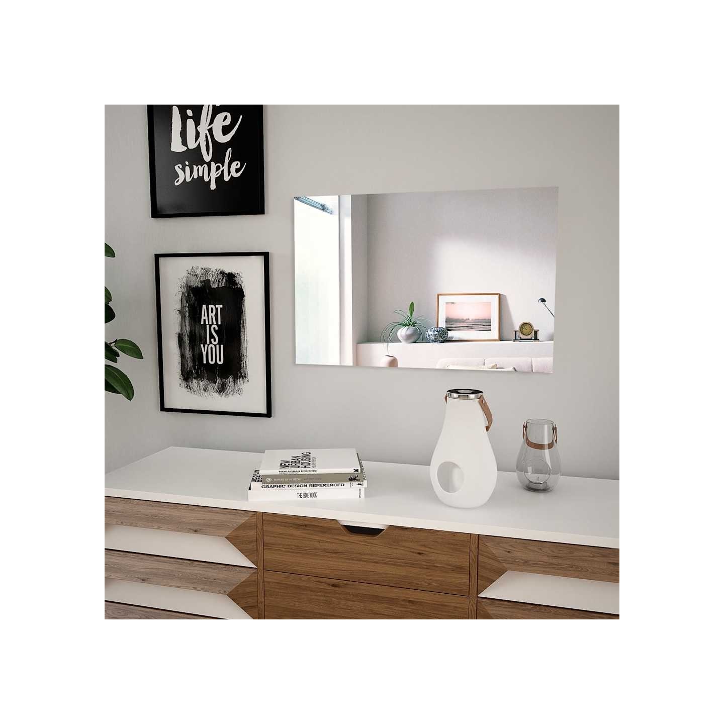 Miroir mural 60 x 40 cm Rectangulaire Verre