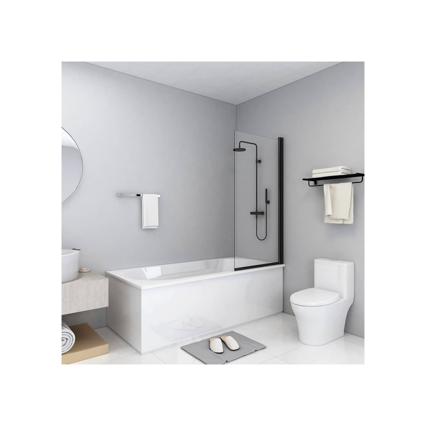 Cabine de douche ESG 68x130 cm Noir