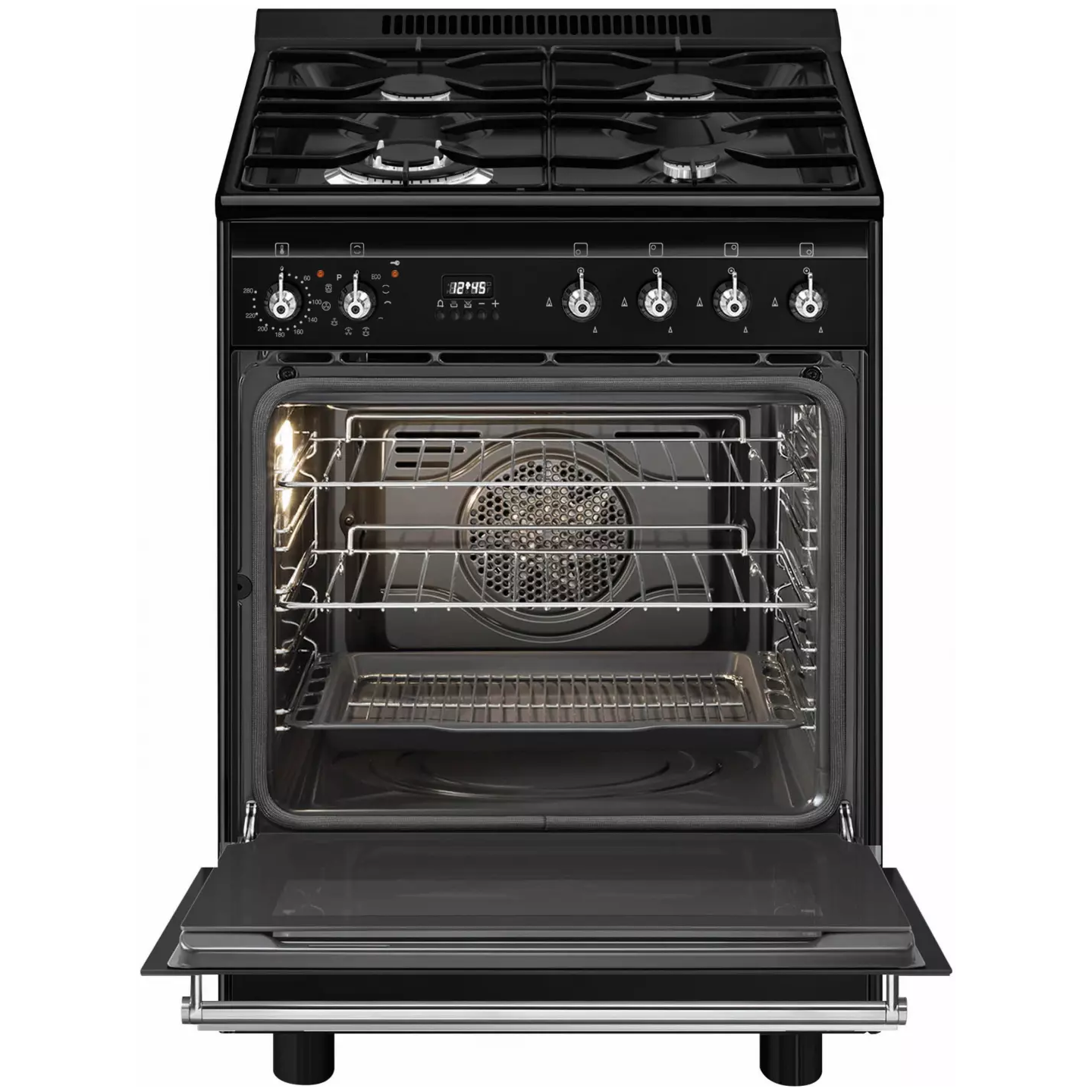 Cuisinière gaz Smeg GP61BL9 four 70 L pyrolyse noir | Nimestore
