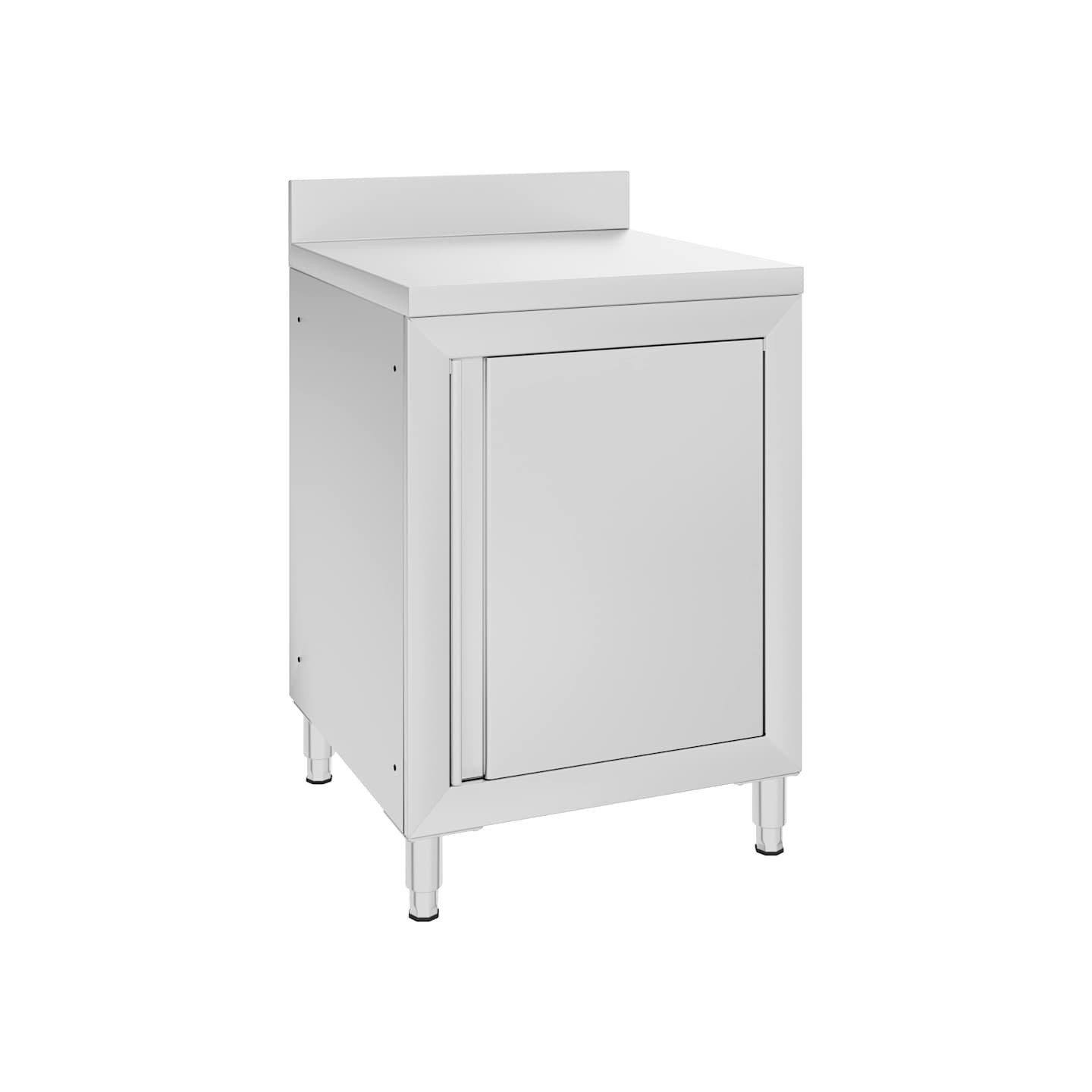 Table de travail commerciale avec armoire 60x60x96 cm Inox