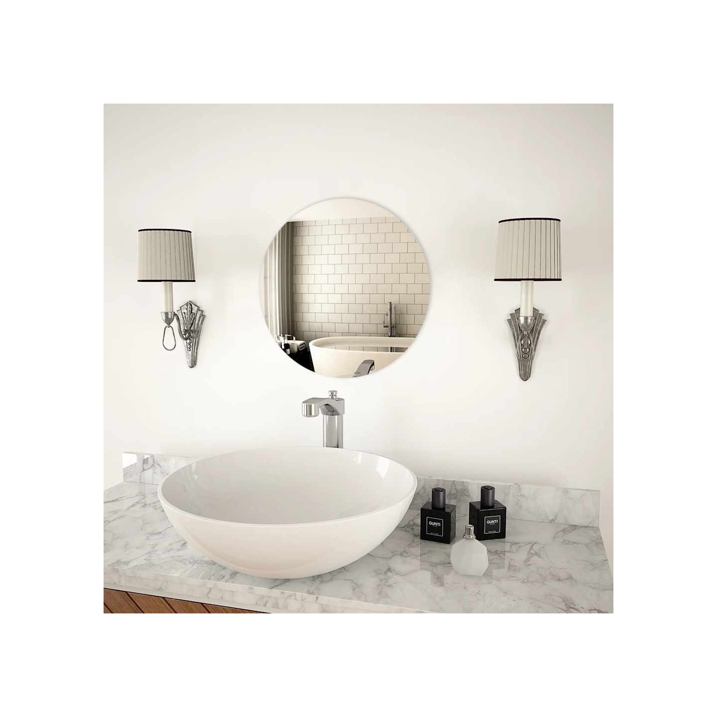 Miroir mural 40 cm Rond Verre