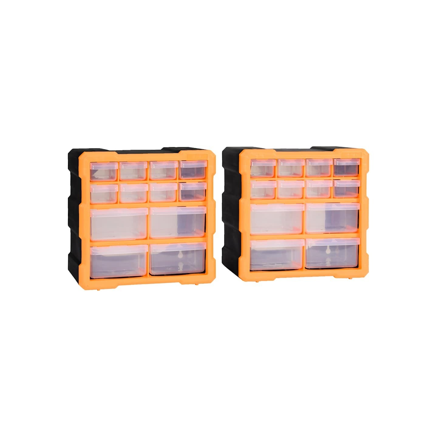 Organisateurs multi-tiroirs avec 12 tiroirs 2 pcs 26,5x16x26 cm
