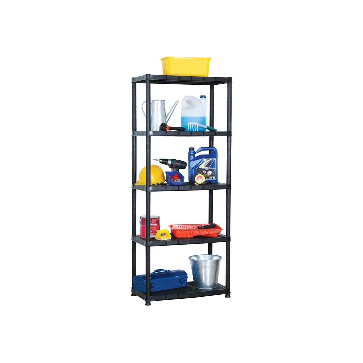 Étagère de rangement à 5 niveaux Noir 71x38x170 cm Plastique