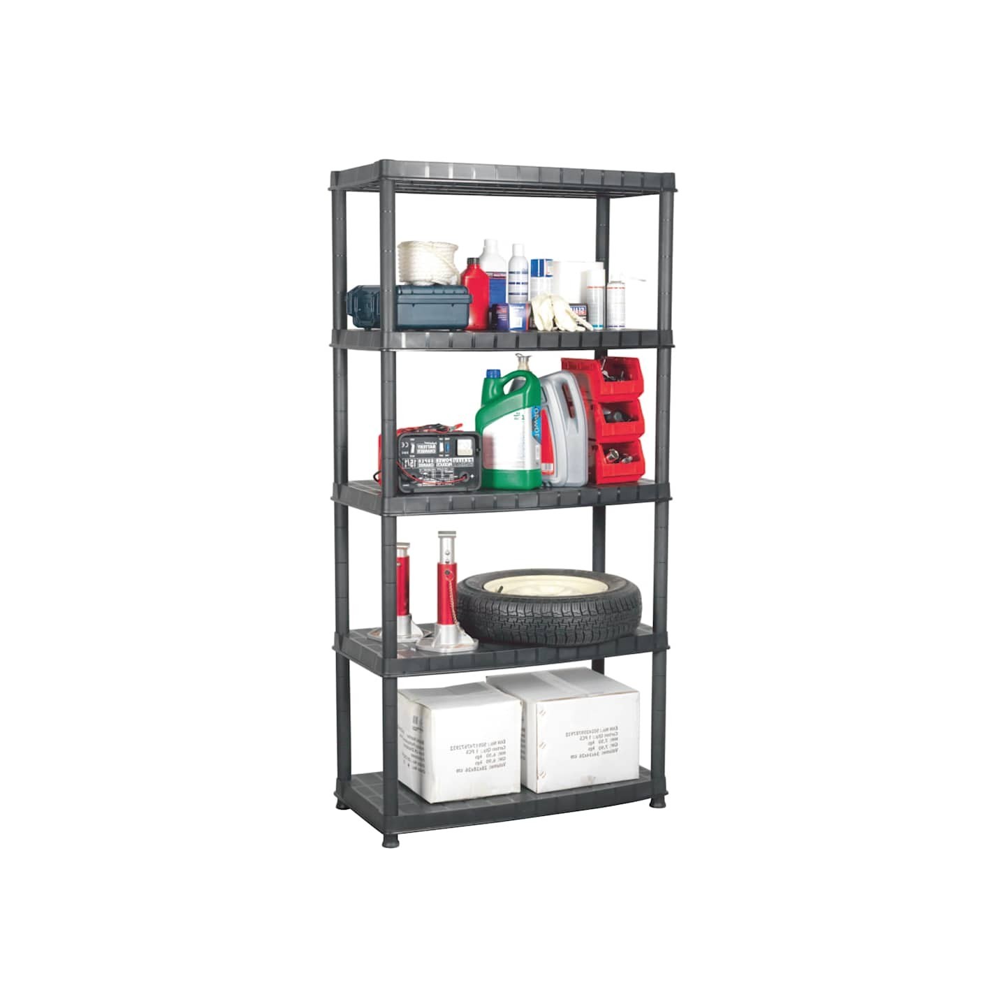 Étagère de rangement à 5 niveaux Noir 85x40x185 cm Plastique
