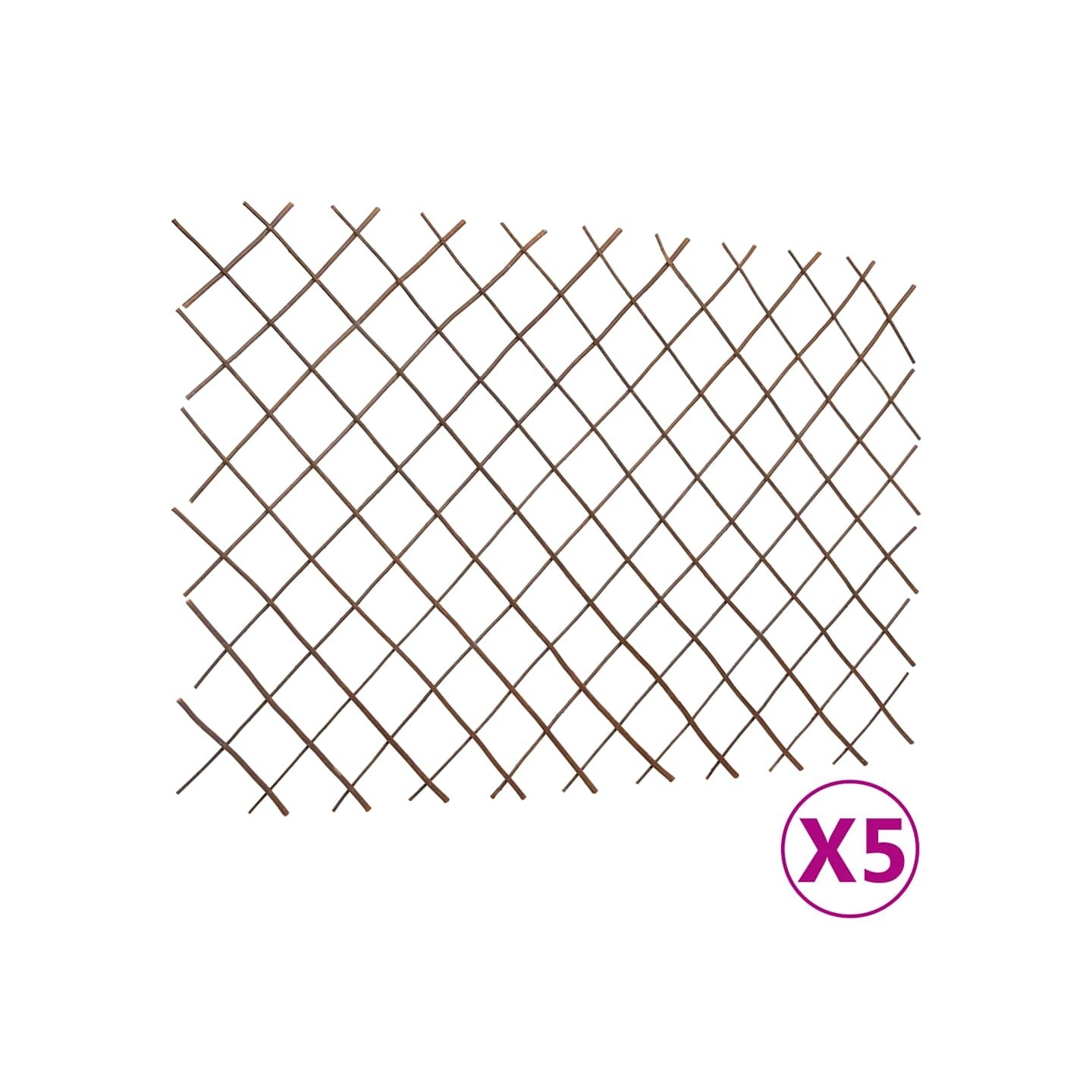 Clôtures en treillis de saule 5 pcs 180x120 cm