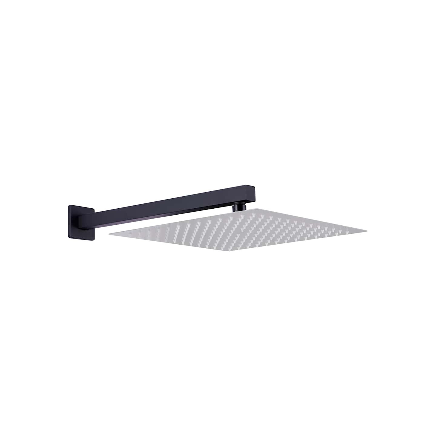 Bras de support de douche Carré Acier inoxydable 201 Noir 30 cm