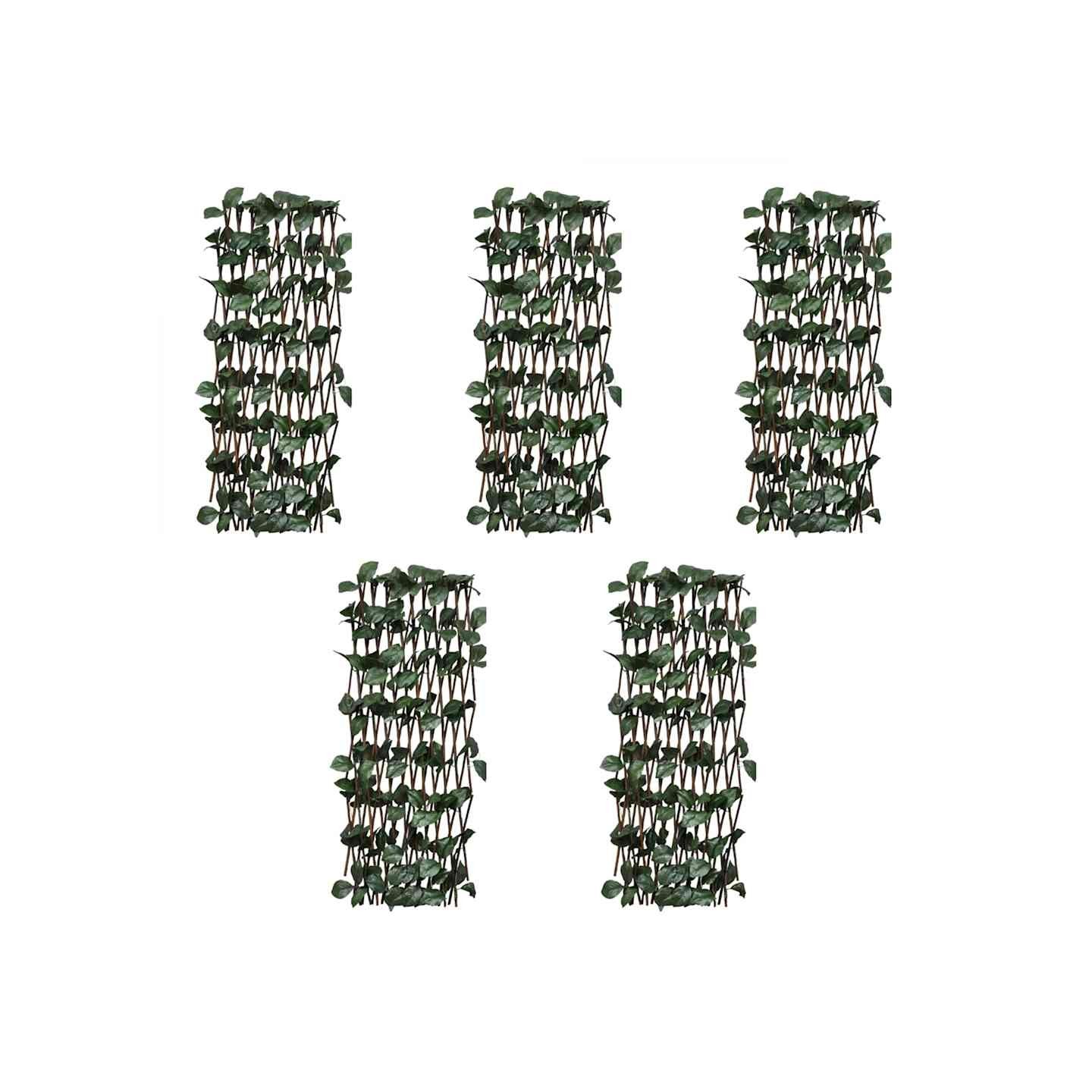 Clôtures à treillis de saule 5pcs feuille artificielle 180x30cm