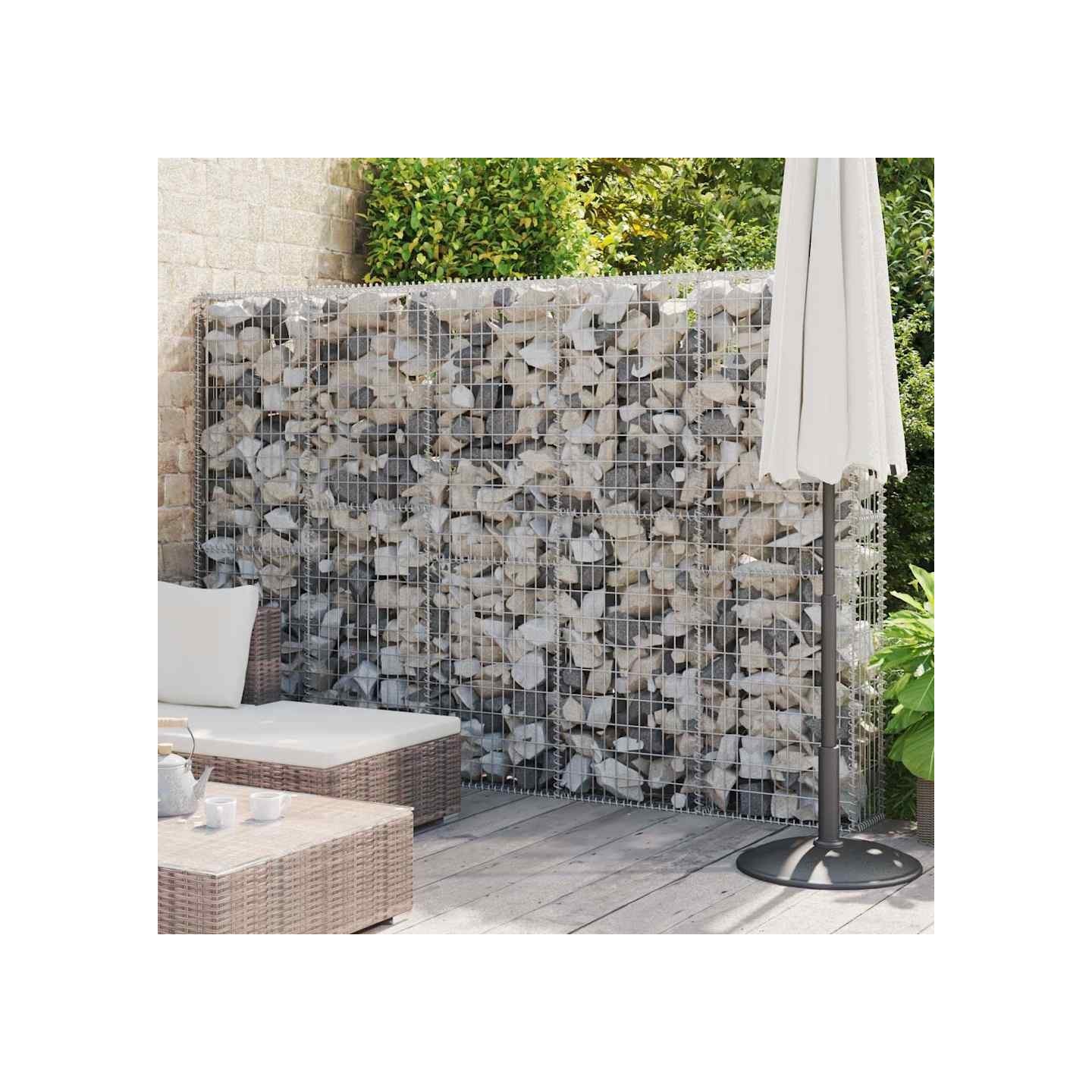 Mur en gabion avec couvercles Acier galvanisé 300x30x200 cm