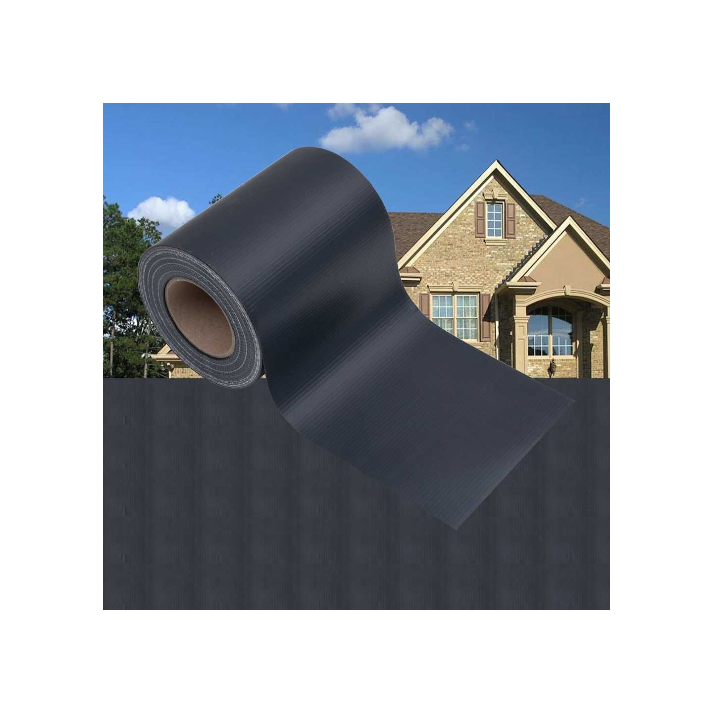 Bande de confidentialité PVC 35 x 0,19 m Gris foncé mat